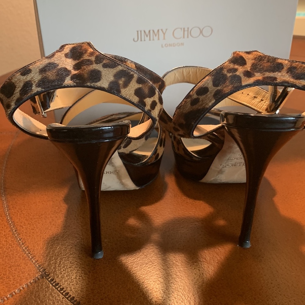 Used Jimmy Choo leopard heels/platform size 40. - Picture 5 of 7